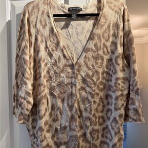 INC International Concepts Light Beige V-Neck Cardigan